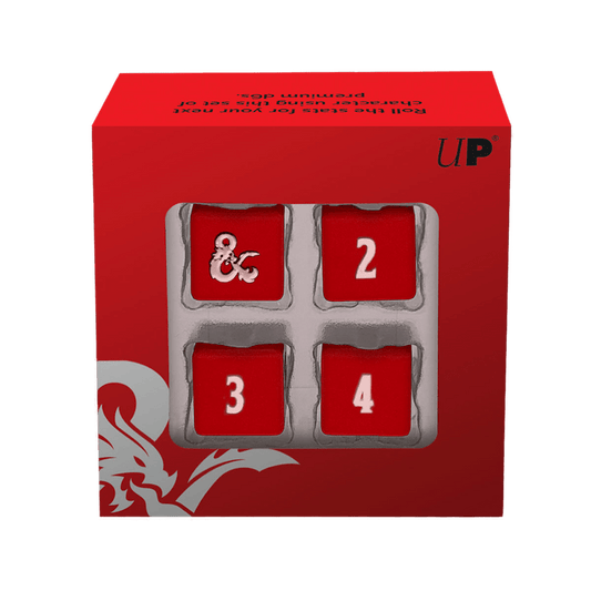 Ultra Pro Heavy Metal Red and White D6 Dice Set for Dungeons & Dragons