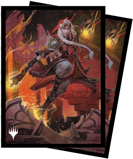 Ultra Pro Dominaria United 100ct Sleeves featuring Jaya, Fiery Negotiator for Magic: The Gathering