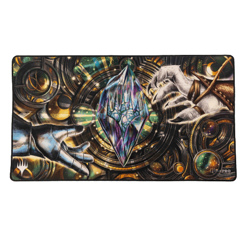 Ultra Pro Dominaria United Black Stitched Playmat Featuring Stylized Planeswalker Symbol