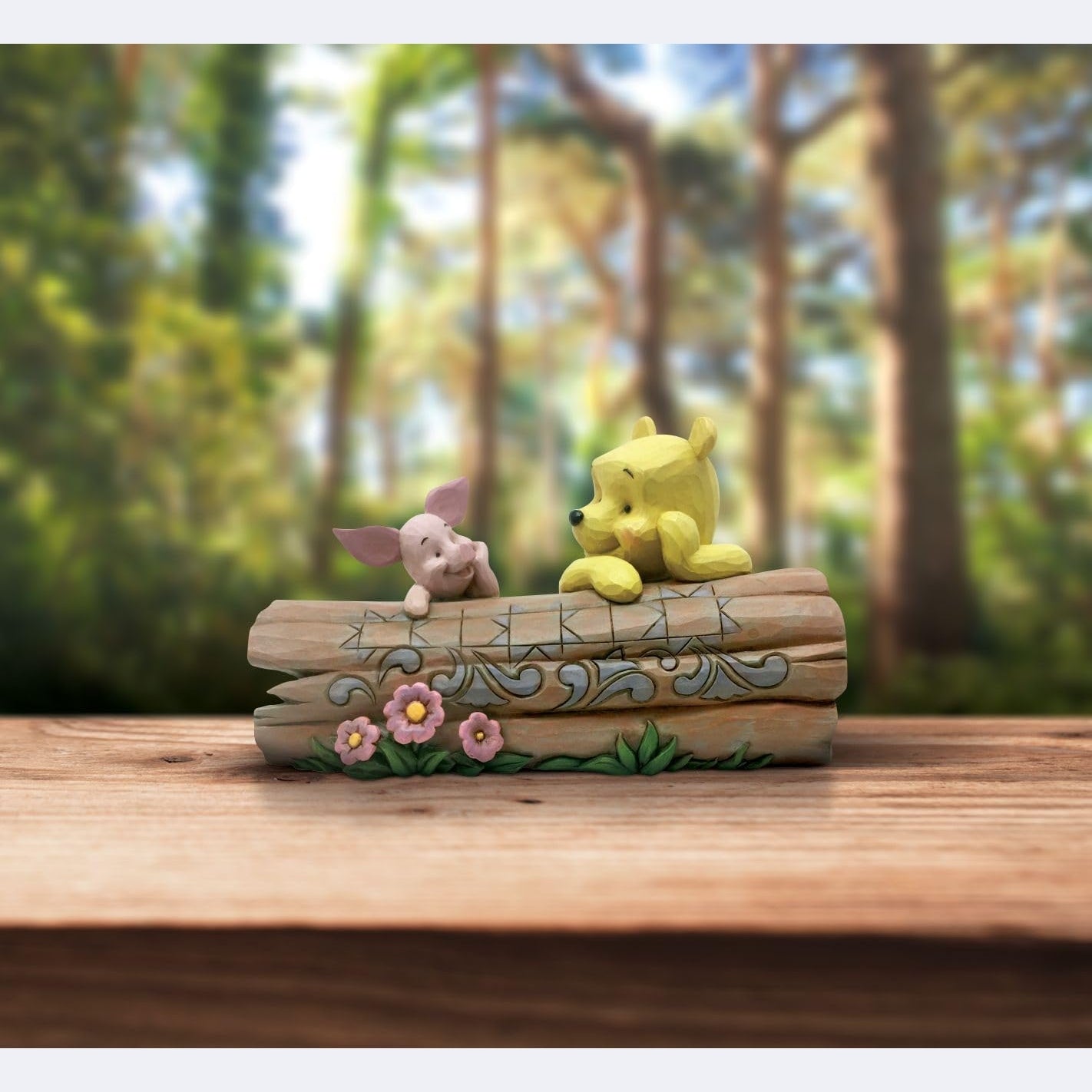 Disney Traditions Pooh And Piglet On A Log Figurine, Multi-colour Colour