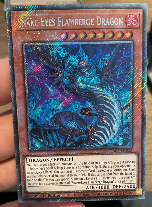 RA03-EN033 Snake-Eyes Flamberge Dragon Platinum Secret Rare NM