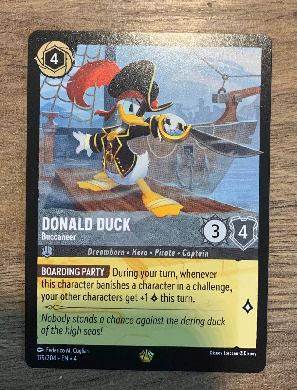 Disney Lorcana Donald Duck Buccaneer 179/204 Legendary Non Foil