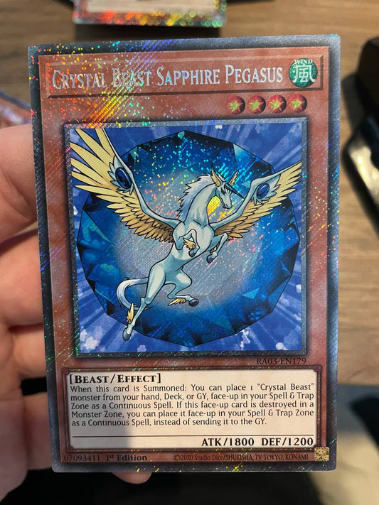 RA03-EN179 Crystal Beast Sapphire Pagasus Platinum Secret Rare NM