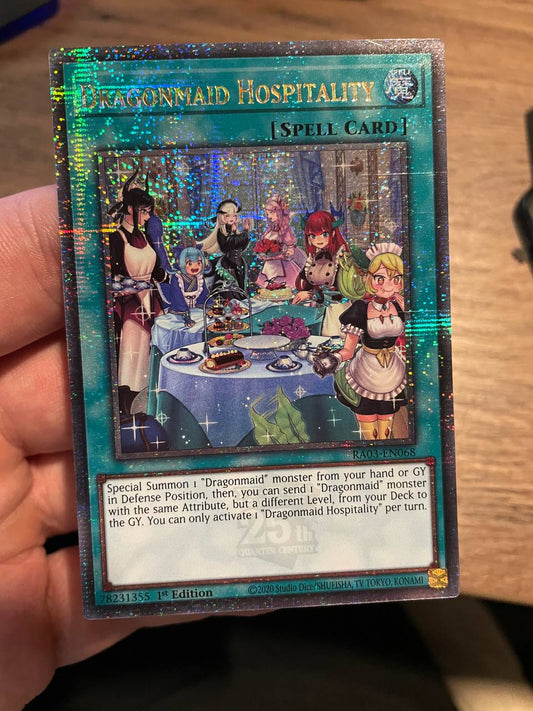 RA03-EN068 Dragonmaid Hospitality Alt Art Quarter Century Secret Rare NM