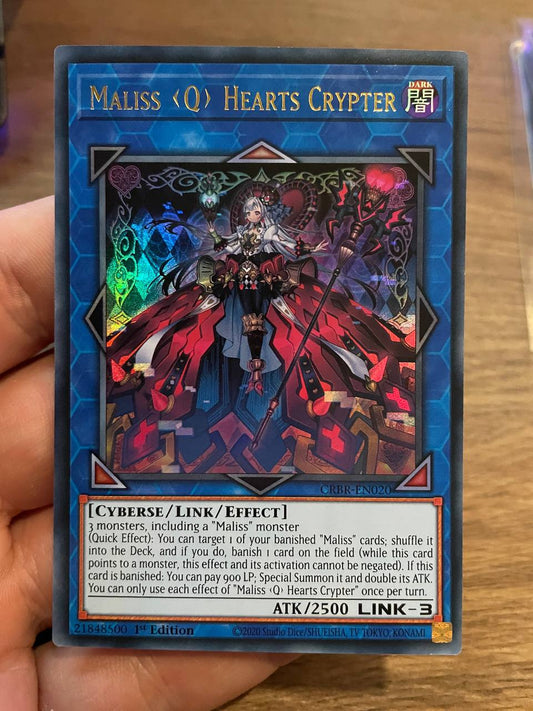 CRBR-EN020 Maliss Q Hearts Crypter Ultra Rare 1st Edition YuGiOh